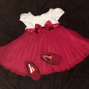 Red and white babygirl dress w/o shoes